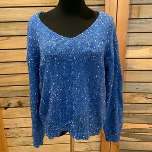 Blue with White Flecks Sweater Size M